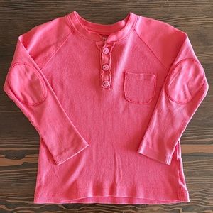 Bonpoint 100% Cotton long sleeve shirt Coral Red 3T French